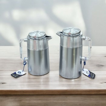 طقم ترمس شاي وقهوة  ريفان فضي 2قطع 