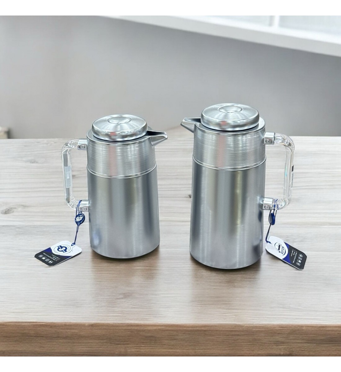 طقم ترمس شاي وقهوة  ريفان فضي 2قطع 