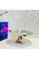 Stainless steel serving plate and base, size 28 x 28 x 12 cm