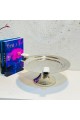 Stainless steel serving plate and base, size 28 x 28 x 12 cm
