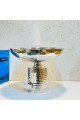 Stainless steel serving plate and base, size 20 x 20 x 19 cm