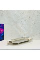 Stainless steel serving plate, size 18 x 36 x 4 cm