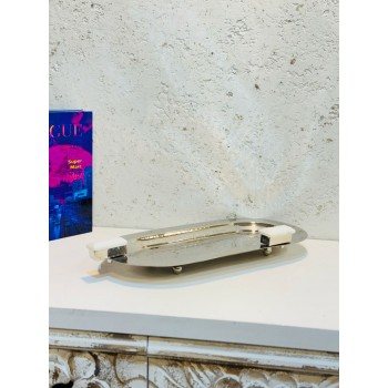 صحن تقديم من الاستانلس استيل مقاس18×36×4سم