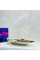 Stainless steel serving plate, size 39 x 20 x 5 cm