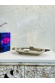Stainless steel serving plate, size 39 x 20 x 5 cm