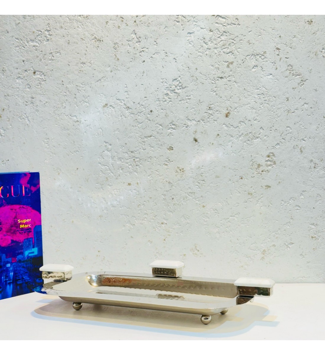 Stainless steel serving plate 36 x 9 x 4 cm