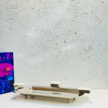 صحن تقديم من الاستانلس استيل مقاس36×9×4سم 