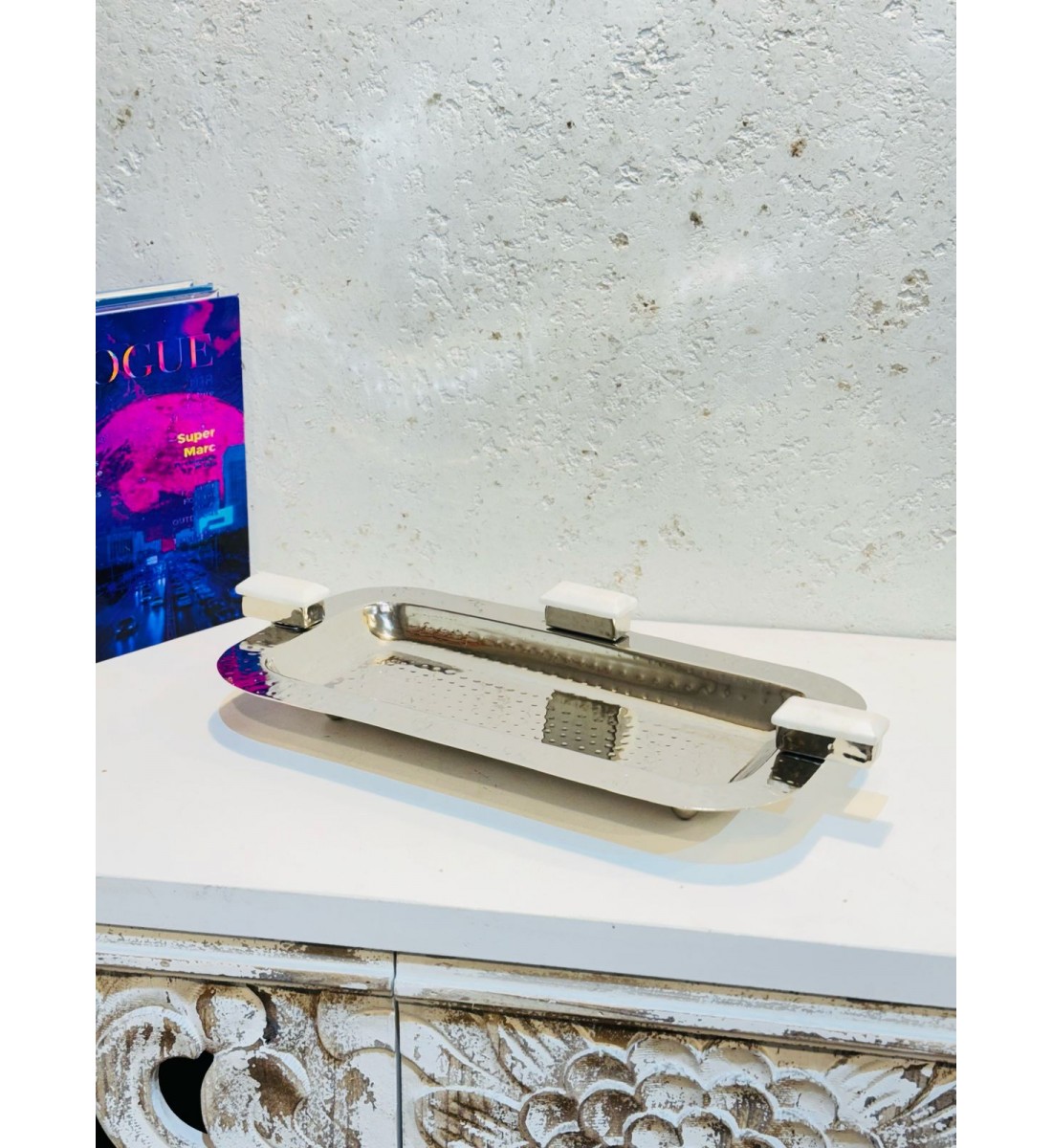 Stainless steel serving plate 36 x 9 x 4 cm