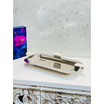 صحن تقديم من الاستانلس استيل مقاس36×9×4سم 