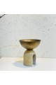 Round metal tray with marble 19 x 17 x 17 cm
