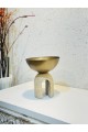 Round metal tray with marble 19 x 17 x 17 cm
