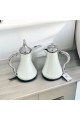 2-piece white chrome tea and coffee thermos set