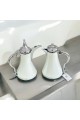 2-piece white chrome tea and coffee thermos set