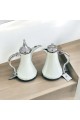 2-piece white chrome tea and coffee thermos set