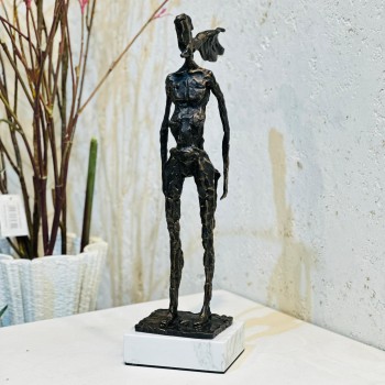 زينة ديكور بتصميم نحت  تجريدي قاعده رخام  -33×10×8سم