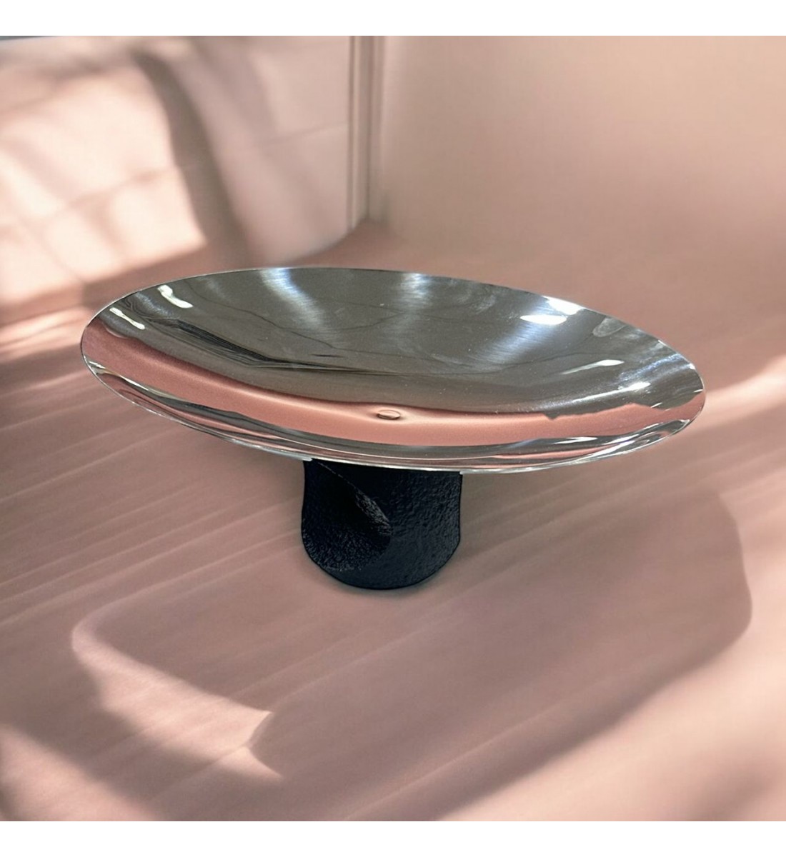 Stainless steel serving plate and base size 32×32×13cm