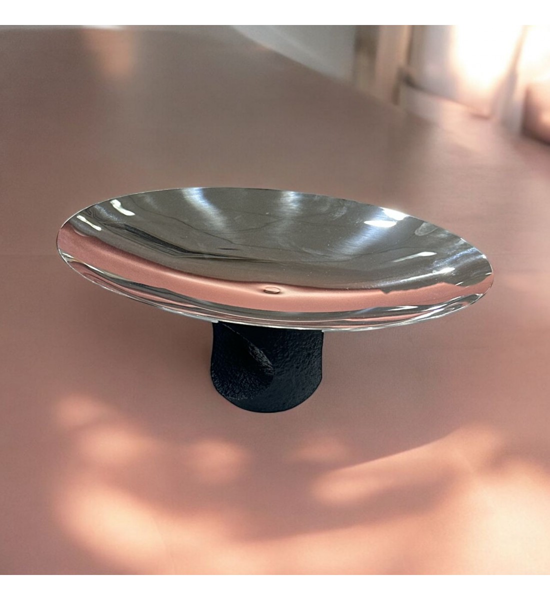 Stainless steel serving plate and base size 32×32×13cm