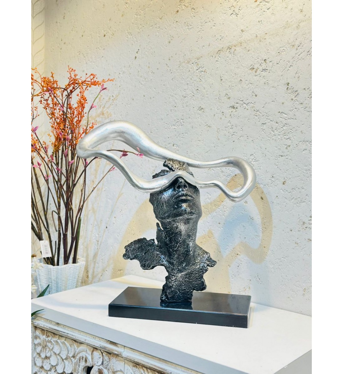 زينة ديكور بتصميم نحت تجريدي قاعده رخام -46×44×16سم زينة ديكور بتصميم نحت تجريدي قاعده رخام -46×44×16سم