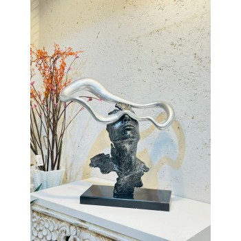 زينة ديكور بتصميم نحت  تجريدي قاعده رخام  -46×44×16سم