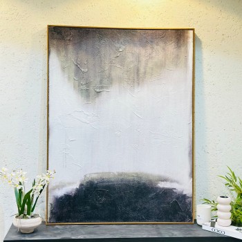 لوحة اطار خشبي قماش جبسية تصميم انيق 120×90سم