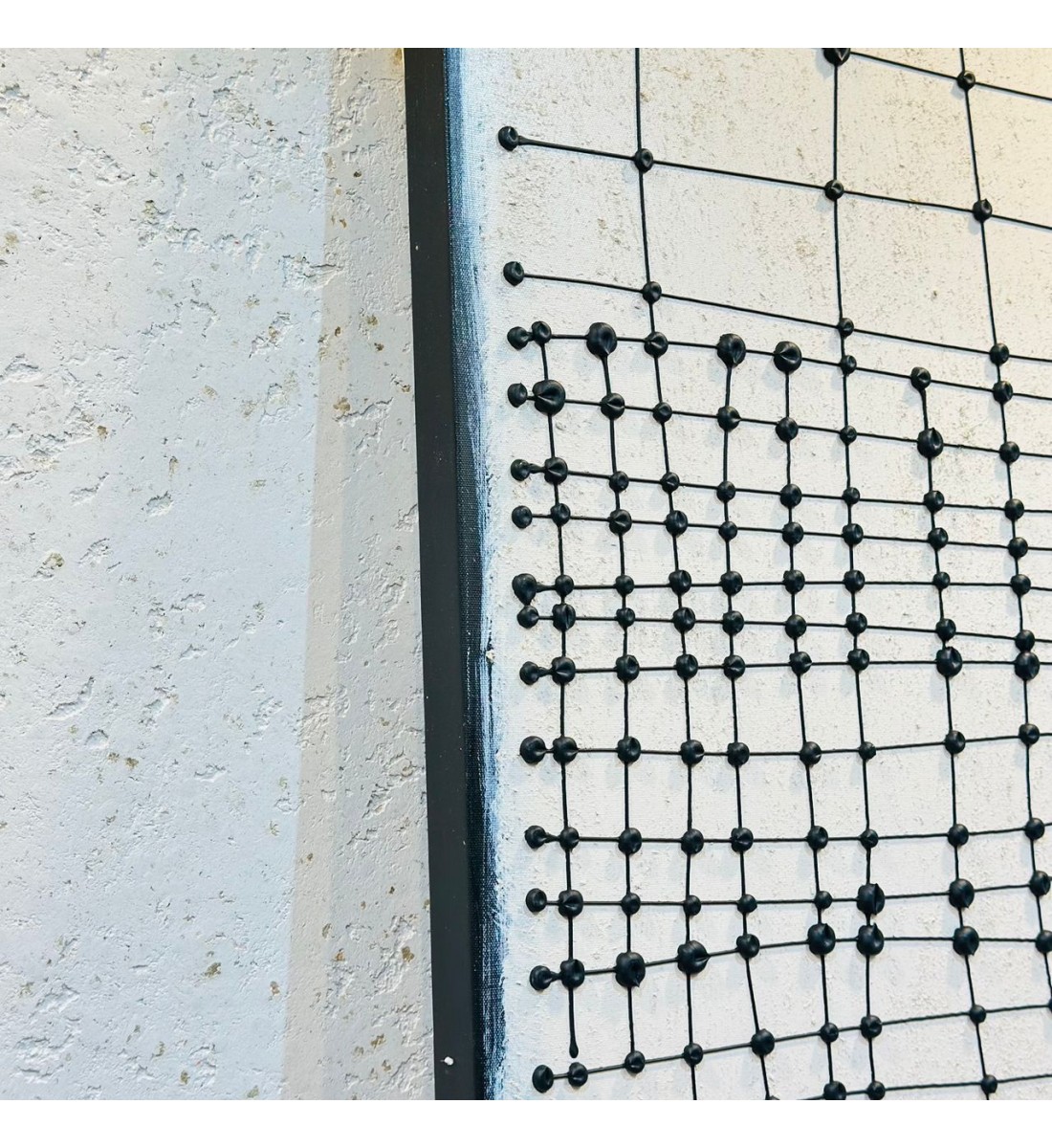 لوحة اطار خشبي قماش منقط بارز تصميم انيق  120×90سم 