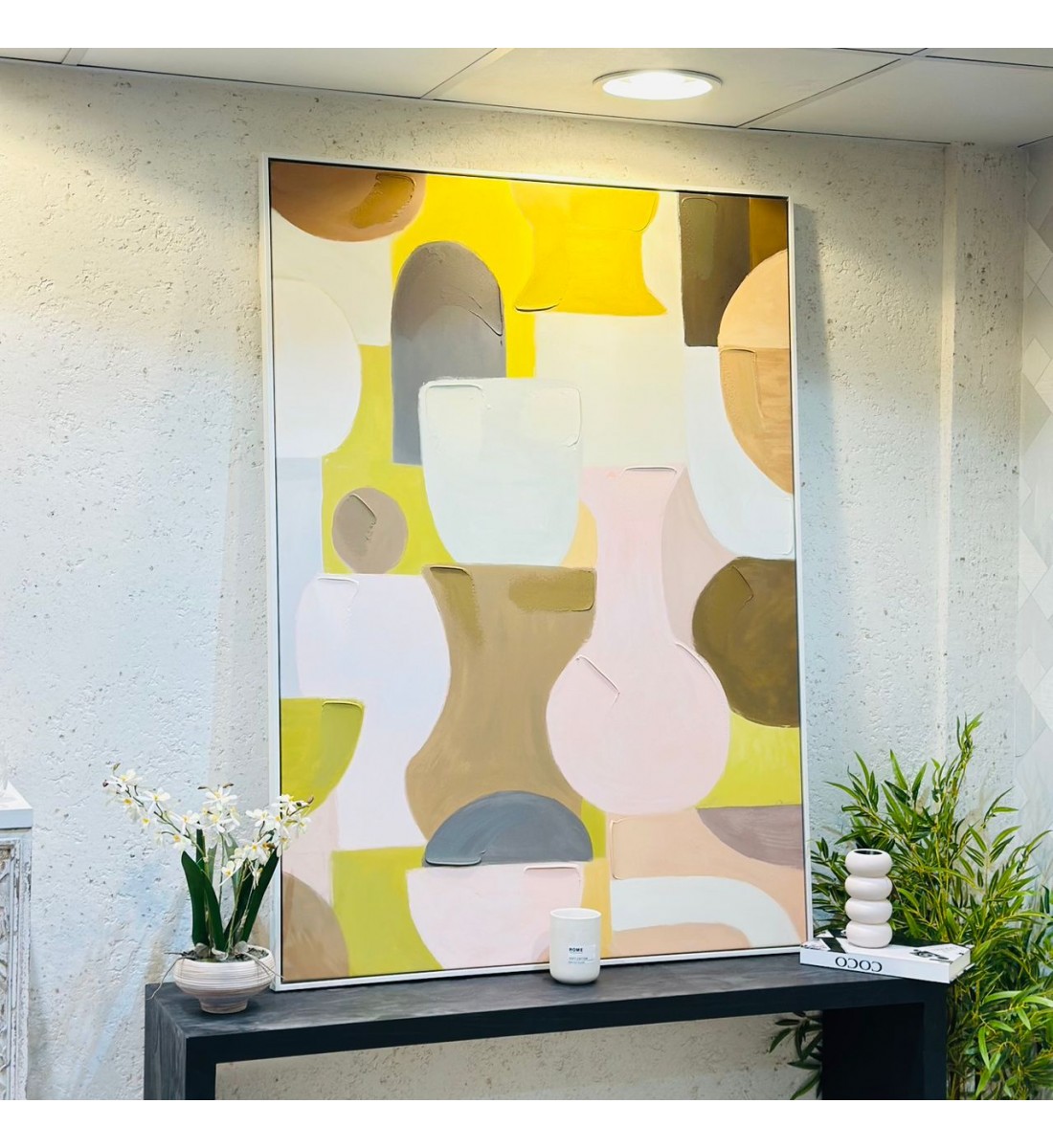 لوحة اطار خشبي قماش ملمس بارز  تصميم انيق140×100سم 