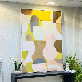 لوحة اطار خشبي قماش ملمس بارز  تصميم انيق140×100سم 