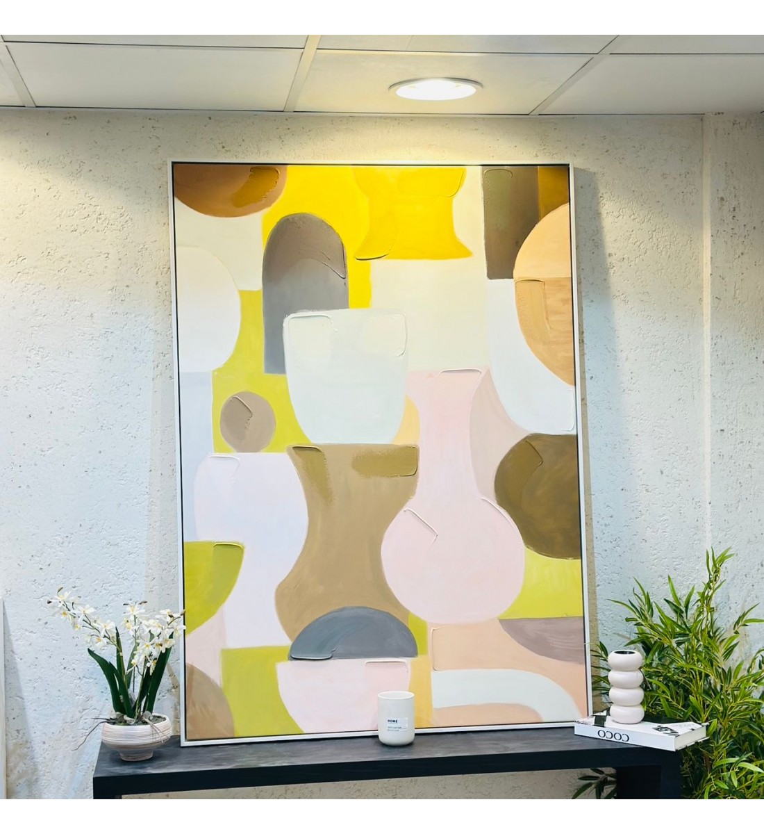 لوحة اطار خشبي قماش ملمس بارز  تصميم انيق140×100سم 