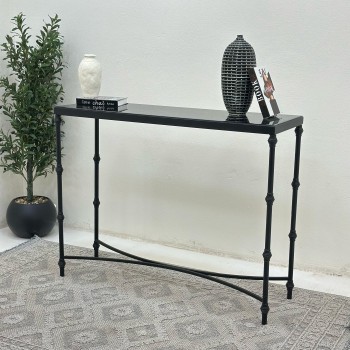 طاولة مدخل سطح مرايا قاعدة حديدلون اسود