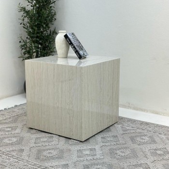 طاولة زاوية بديل الرخام ترافنتينو ملمس ناعم 60*60*60