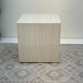 طاولة زاوية بديل الرخام ترافنتينو ملمس ناعم 60*60*60