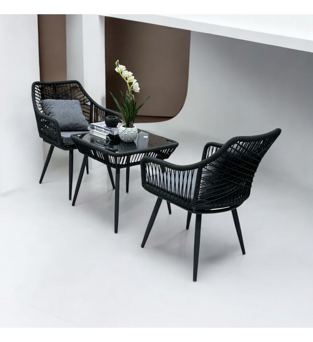 Tea table set, 2 chairs and a table