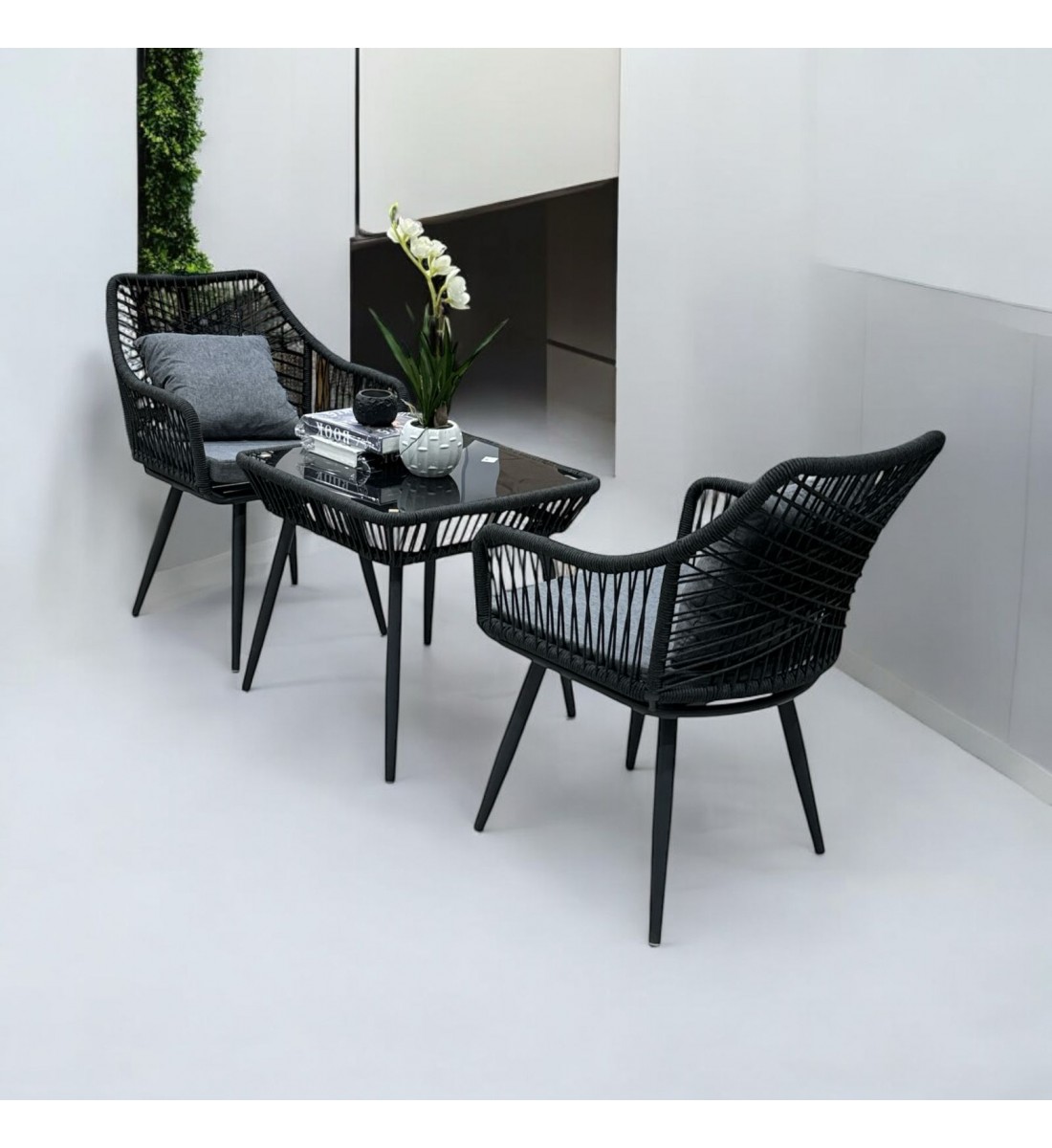 Tea table set, 2 chairs and a table
