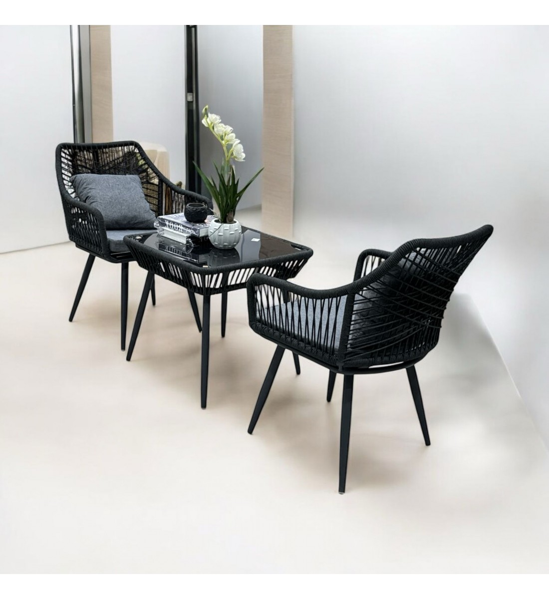 Tea table set, 2 chairs and a table