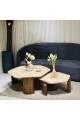Shelley Travertine Marble Coffee Table Set