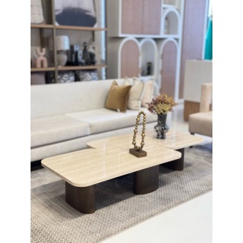 طقم طاولة شاي وقهوة رخام ترافنتينوا