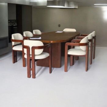 طقم طاولة  طعام  8 كراسي  سطح قشرة الجوز قاعده خشب