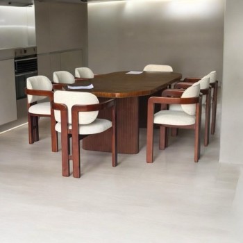 طقم طاولة  طعام  8 كراسي  سطح قشرة الجوز قاعده خشب