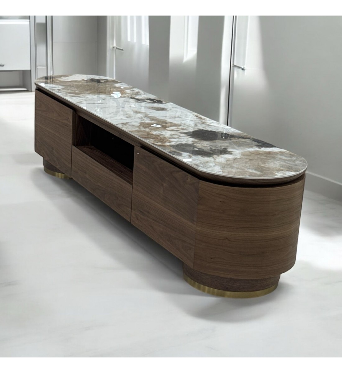   طاولة شاشة بلازما خشب سطح سيراميك 179×42×45سم 