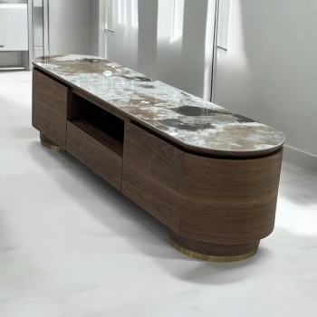   طاولة شاشة بلازما خشب سطح سيراميك 179×42×45سم 