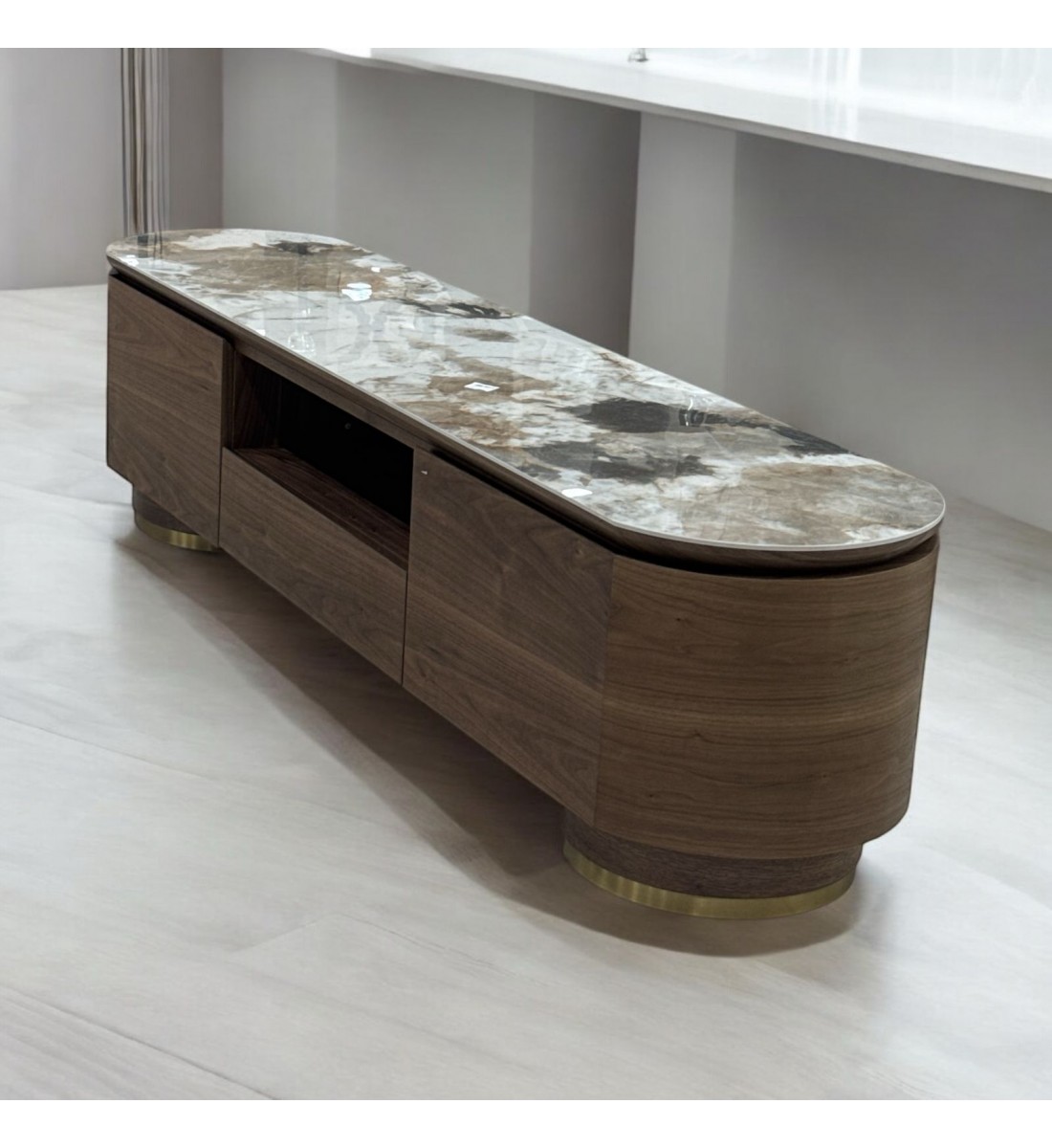   طاولة شاشة بلازما خشب سطح سيراميك 179×42×45سم 