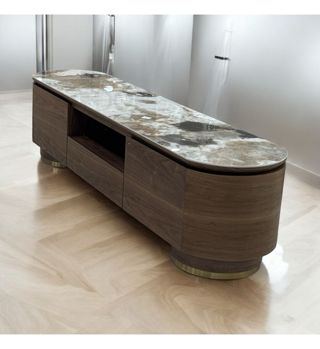   طاولة شاشة بلازما خشب سطح سيراميك 179×42×45سم 