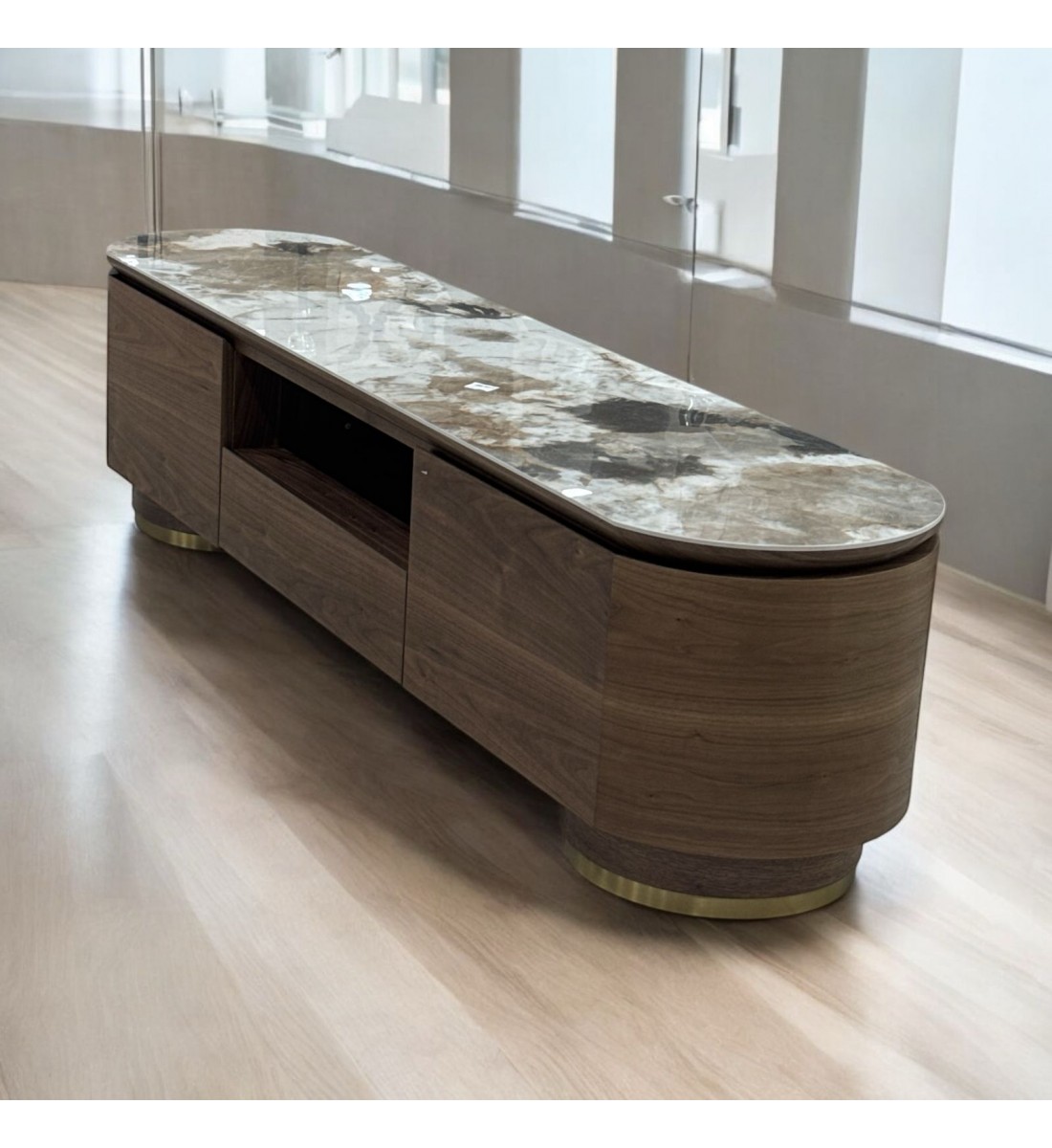   طاولة شاشة بلازما خشب سطح سيراميك 179×42×45سم 