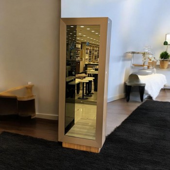   دولاب تخزين متعدد الاستخدامات علاقة عباية خشب بني مرايا 200×70×33سم 