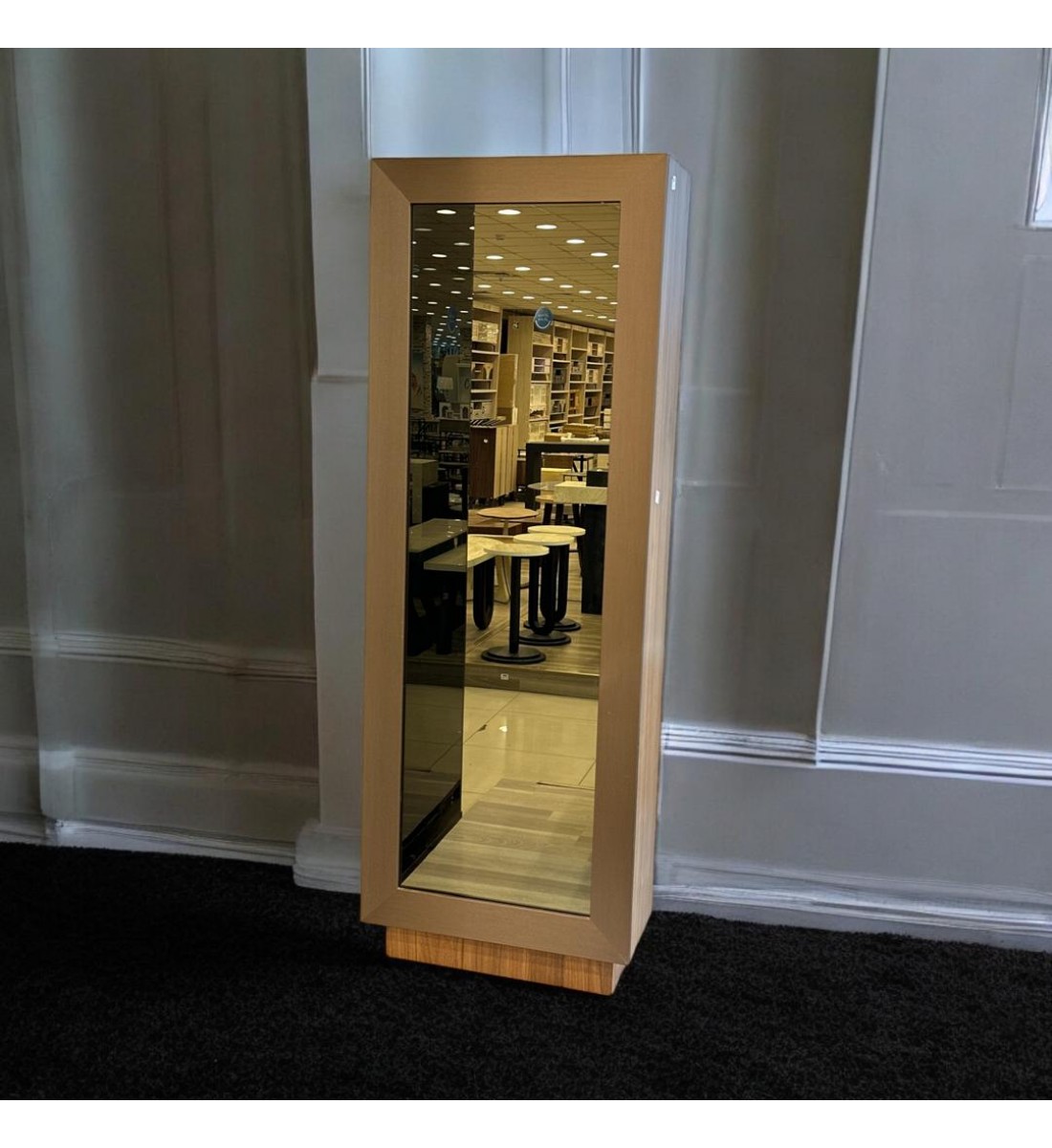   دولاب تخزين متعدد الاستخدامات علاقة عباية خشب بني مرايا 200×70×33سم 