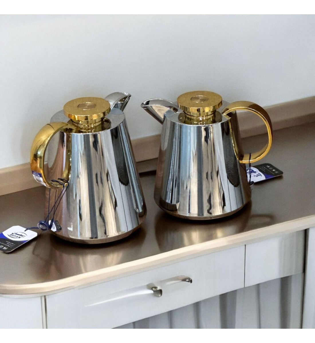 طقم ترامس 2قطع فضي ذهبي