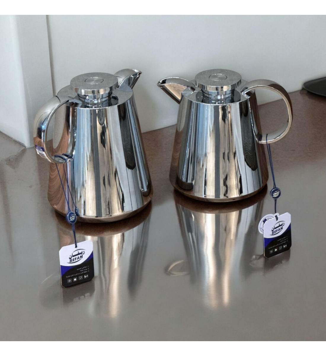 2-piece silver thermos set