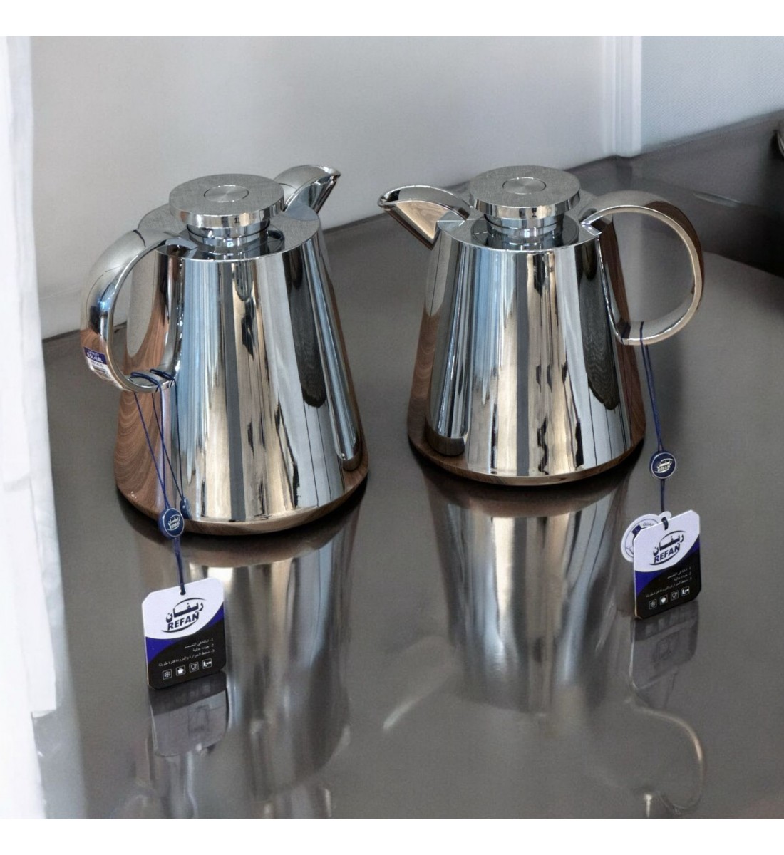2-piece silver thermos set