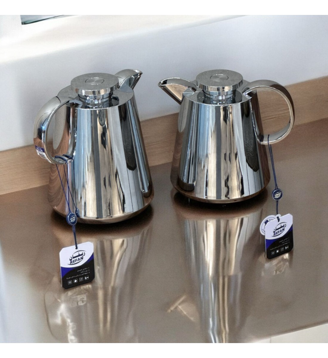 2-piece silver thermos set