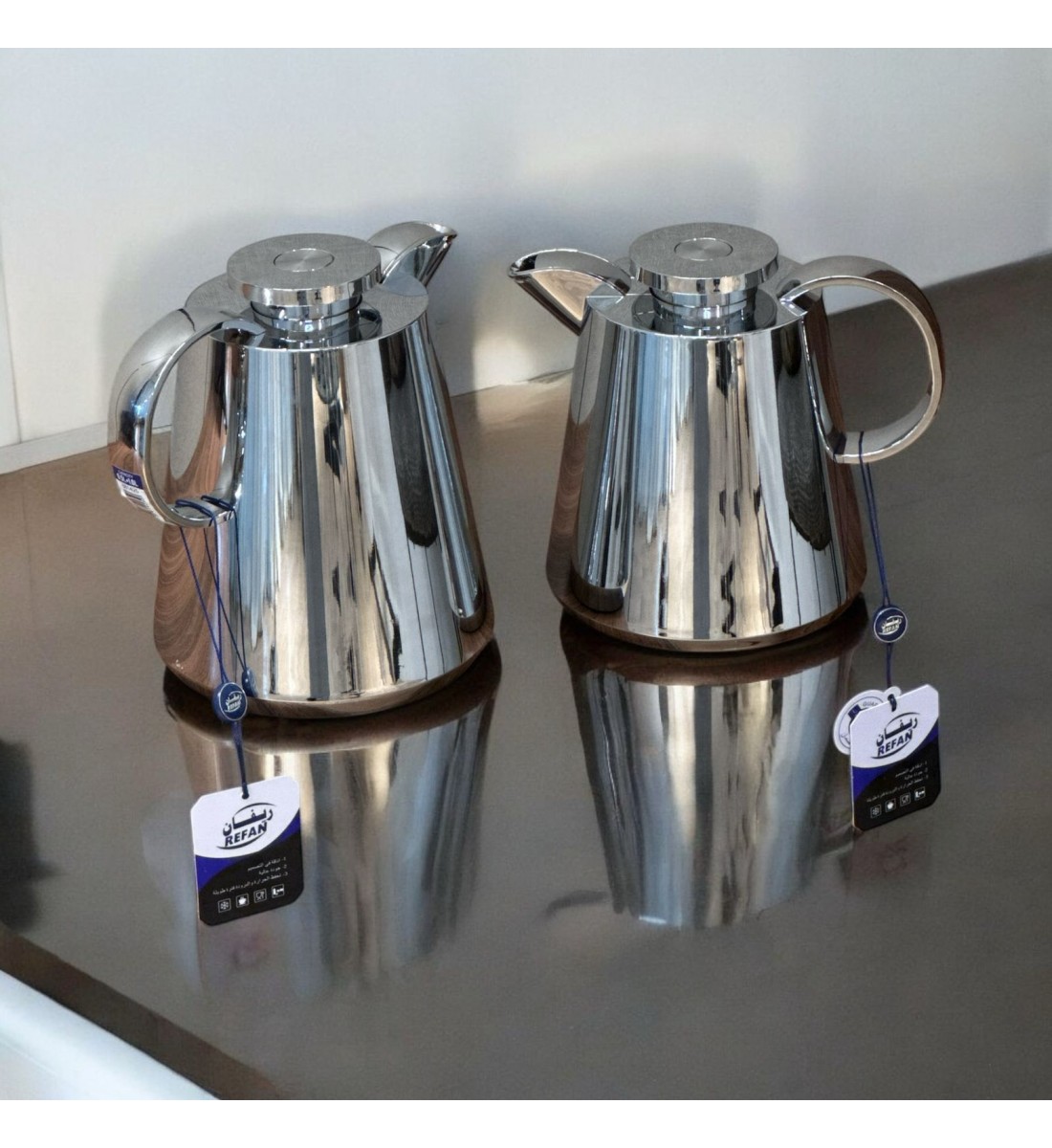 2-piece silver thermos set